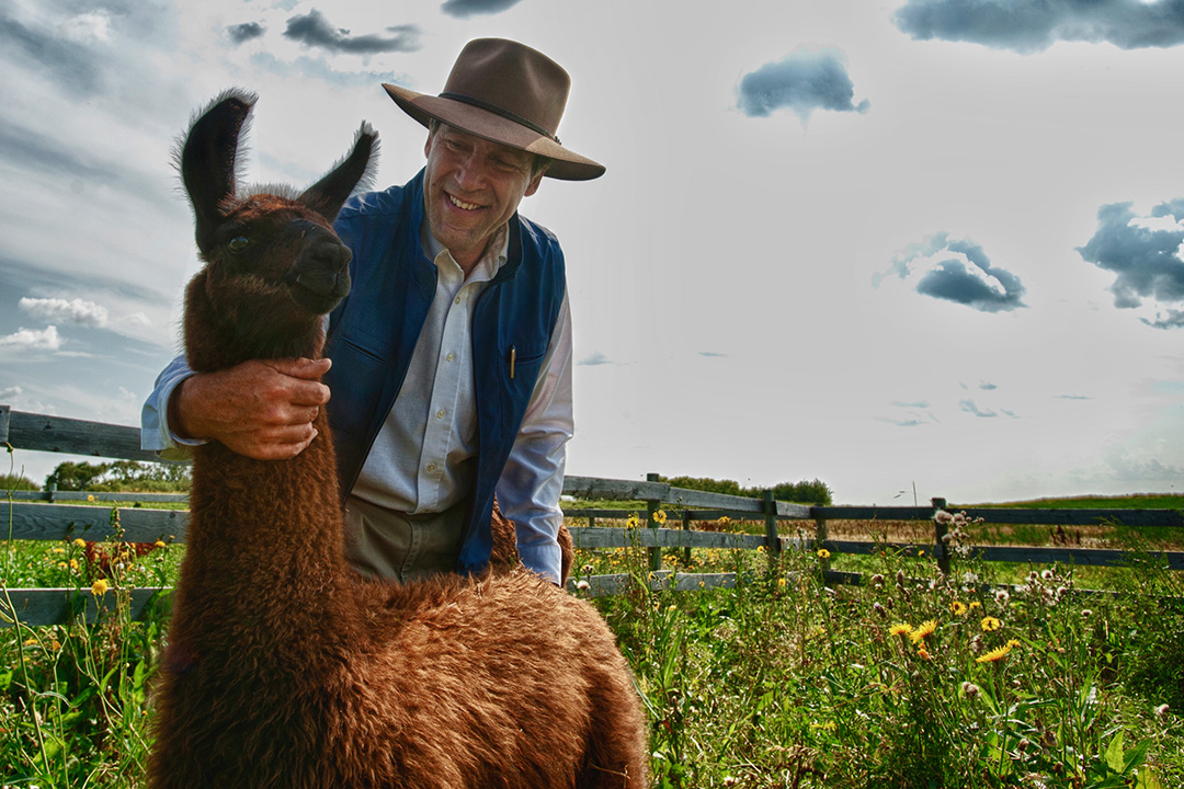 Dr. Gregg Adams and llama